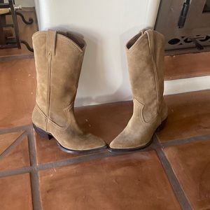 Frye suede cowboy boots size 6.5
